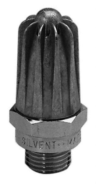Silvent - Blow Gun Safety Nozzle - 1/4 MPT, 1.85" Hose Length, Zinc, 145 psi, 158°F - Apex Tool & Supply