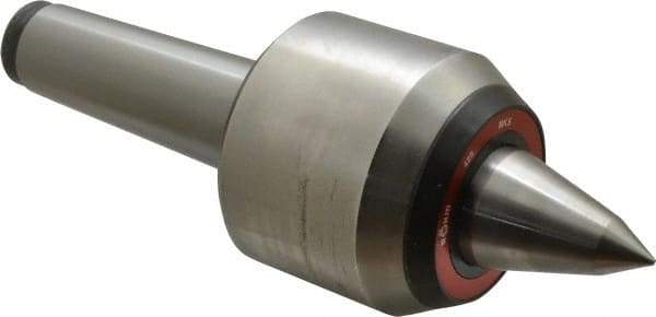 Rohm - MT5 Taper Shank, 3.74" Head Diam Live Center - 6,000 Max RPM, 3.32" Head Length, 1.65" Point Diam, 2.323" Point Len, 4,400 Lb Max Workpc, 11.01" OAL, Long Point - Apex Tool & Supply
