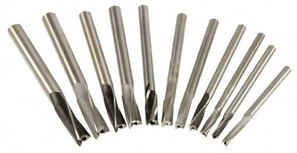 Value Collection - 11 Piece, 3 Flutes, Straight Shank, Interchangeable Pilot Counterbore Set - Apex Tool & Supply
