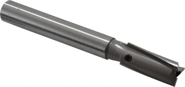 Made in USA - 9/16" Diam, 1/2" Shank, Diam, 3 Flutes, Straight Shank, Interchangeable Pilot Counterbore - Apex Tool & Supply