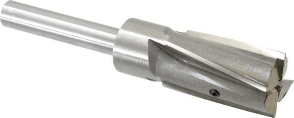 Value Collection - 1-1/8" Diam, 1/2" Shank, Diam, 4 Flutes, Straight Shank, Interchangeable Pilot Counterbore - Apex Tool & Supply