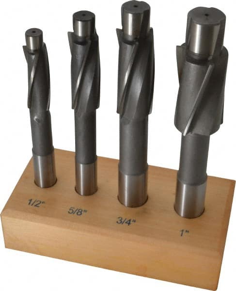 Value Collection - 1/2 to 1" Socket Head Cap Screw Compatible, High Speed Steel, Solid Pilot Counterbore Set - Apex Tool & Supply