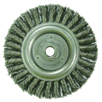 6" Diameter - 5/8-11" Arbor Hole - Stringer Bead Twist Steel Wire Straight Wheel - Apex Tool & Supply