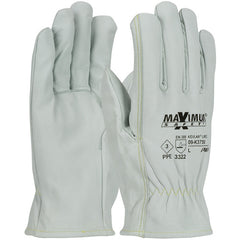 09-K3750/S Leather Gloves W/KEVLAR - Max Safety AR Goatskin Drivers - 13G Kevlar Lining - Straight Thumb - A2