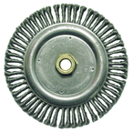 6-7/8" Diameter - 5/8-11" Arbor Hole - Stringer Bead Twist Steel Wire Straight Wheel - Apex Tool & Supply