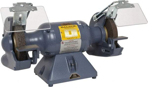 Baldor - 7" Wheel Diam x 1" Wheel Width, 1/2 hp Grinder - 5/8" Arbor Hole Diam, 1 Phase, 3,600 Max RPM, 115/230 Volts - Apex Tool & Supply