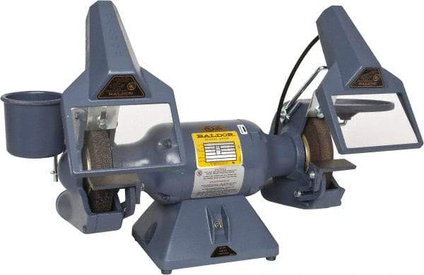 Baldor - 7" Wheel Diam x 1" Wheel Width, 1/2 hp Grinder - 5/8" Arbor Hole Diam, 1 Phase, 3,600 Max RPM, 115/230 Volts - Apex Tool & Supply