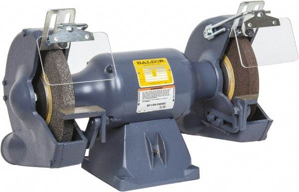 Baldor - 10" Wheel Diam x 1" Wheel Width, 1-1/2 hp Grinder - 7/8" Arbor Hole Diam, 3 Phase, 1,800 Max RPM, 208/230/460 Volts - Apex Tool & Supply
