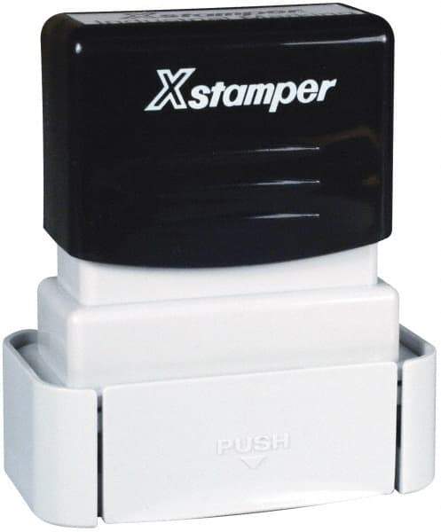 Value Collection - 1-5/8 Inch Long x 1/2 Inch Wide, 1/2 Inch Diameter, Pre-Inked Custom Inspection Stamp - Customized Message, Available in Red, Black, Blue, Green, Purple, White - Apex Tool & Supply