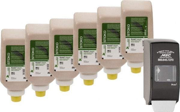 Value Collection - Liquid Hand Soap Dispenser - Plastic, Hanging, Black - Apex Tool & Supply