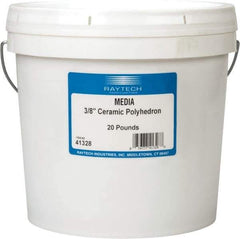 Raytech - Ceramic Carrier, Aluminum Oxide Abrasive, Polishing Tumbling Media - Polyhedron Shape, Wet Operation, 3/8" Long x 1/2" High - Apex Tool & Supply