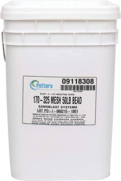 Made in USA - Fine Grade Smooth Glass Bead - 170 to 325 Grit, 50 Lb Pail - Apex Tool & Supply