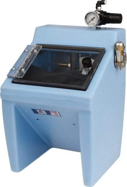 Made in USA - 220V Left Hand Sandblaster - Pressure Feed, 25" CFM at 100 PSI - Apex Tool & Supply