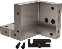 Suburban Tool - 4" Wide x 6" Deep x 4" High Steel Precision-Ground Angle Plate - Compound Plate, Machined Holes on Surface, Open End, 1" Thick, Single Plate - Apex Tool & Supply
