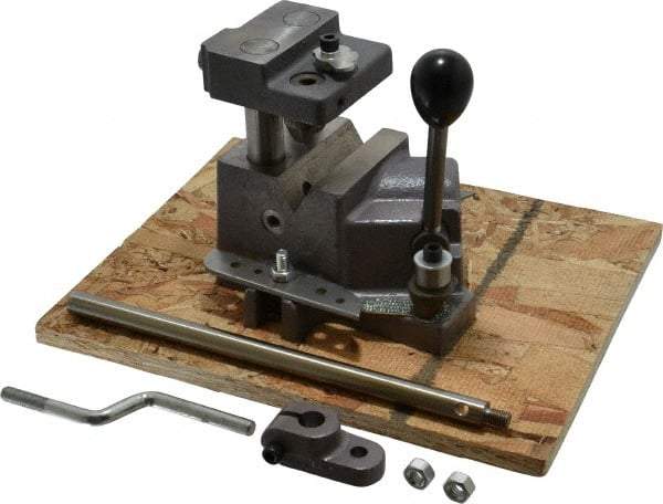 Heinrich - 1/8 to 3/4" Vee Capacity, Manual Cross Hole Jig - 9-1/4" Long x 6-1/16" Wide x 5-1/4" High, 5/16 & 1/2" ID of Furnished Liners - Apex Tool & Supply