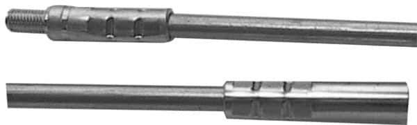 Schaefer Brush - 36" Long, 1/4-28 Male, Galvanized Steel Brush Handle Extension - 1/2" Diam, 1/4-28 Female, For Use with Steel Rods - Apex Tool & Supply