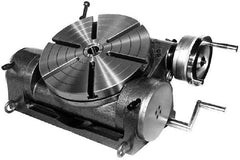 Yuasa - 10" Table Diam, Tilting Tilting Rotary Machining Table - 3MT Center Taper, 11.94mm T-Slot Width, 90:1 Gear Ratio - Apex Tool & Supply