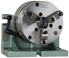 Bison - 360 Position, 6" Chuck, Super Indexing Spacer - 4.92" High Centerline, 0.866" Spacer Through Hole, 1.653" Chuck Through Hole, 11.85" OAL, 8.66" Overall Height - Apex Tool & Supply