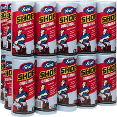 Scott - 11 Inch Long x 10.4 Inch Wide Virgin Shop Towels and Industrial Rags - Blue, Double Re-Creped, Medium Lint, 55 Sheets per Pack, Roll - Apex Tool & Supply