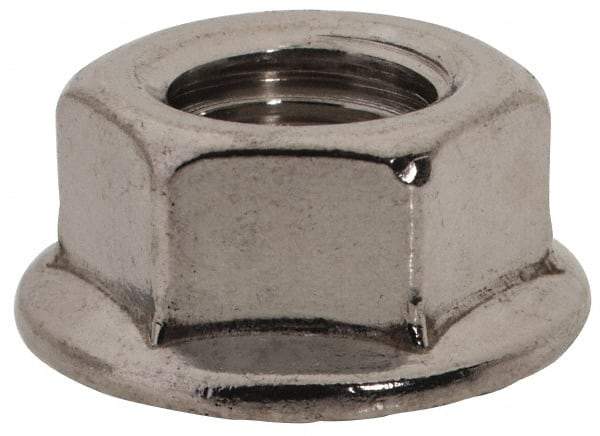 Value Collection - 3/8-24, 3/4" Flange Diam, Serrated Flange Nut - Grade 18-8 Stainless Steel, Uncoated Finish, 0.347" Flange Height - Apex Tool & Supply