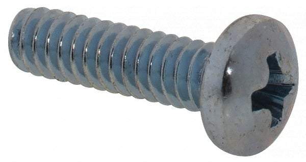 Value Collection - #4-40 UNC, 7/16" Length Under Head Phillips Drive Machine Screw - Pan Head, Grade 2 Steel, Zinc-Plated Finish, Without Washer - Apex Tool & Supply