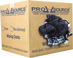 PRO-SOURCE - Reclaimed Cotton Polishing and Dust Cloths - Assorted Colors, Flannel, Low Lint, 10 Lbs. at 3 to 4 per Pound, Box - Apex Tool & Supply