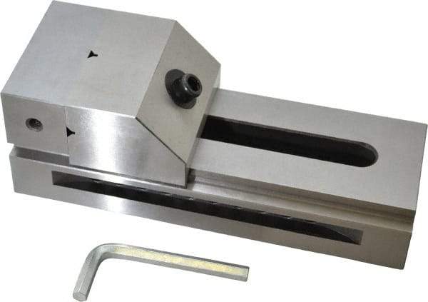 Interstate - 3-1/2" Jaw Width, 4-7/8" Jaw Opening Capacity, 1-9/16" Jaw Height, Toolmaker's Vise - Flat Jaw, 0.0002" Parallelism, 0.0002" Squareness, 9-1/4" OAL x 3.3" OAH - Apex Tool & Supply