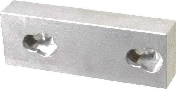 Kurt - 3.969" Wide x 1-3/8" High x 0.73" ThickFlat/No Step Vise Jaw - Aluminum, Fixed Jaw, Compatible with 4" Vises - Apex Tool & Supply