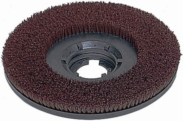 Made in USA - 13" Diam Scrubbing Brush - 11" Machine, 1-1/2" Trim Length, Polypropylene - Apex Tool & Supply