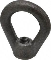 Made in USA - 2,700 Lb Capacity, M12x1.75 Thread, Carbon Steel Heavy Duty Lifting Eye Nut - Grade C-1030, 2.5" Long x 2-1/2" High, 1-1/4" Inside & 2" Outside Eye Diam, 7/8" Bell/Base Width - Apex Tool & Supply
