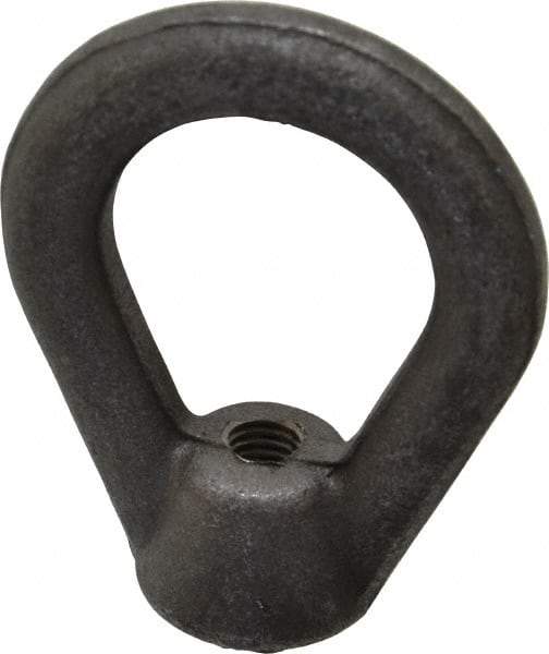 Made in USA - 2,700 Lb Capacity, M8x1.25 Thread, Carbon Steel Heavy Duty Lifting Eye Nut - Grade C-1030, 2.5" Long x 2-1/2" High, 1-1/4" Inside & 2" Outside Eye Diam, 7/8" Bell/Base Width - Apex Tool & Supply