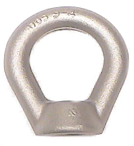 Made in USA - 35,600 Lb Capacity, 1-1/2-6 Thread, Carbon Steel Lifting Eye Nut - Grade C-1045, 6.63" Long x 6-5/8" High, 3-1/2" Inside & 5-1/4" Outside Eye Diam, 3-1/8" Bell/Base Width - Apex Tool & Supply