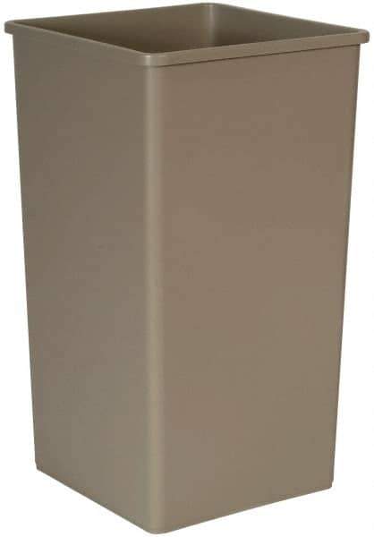 Rubbermaid - 50 Gal Gray Square Trash Can - Polyethylene, 34-1/4" High x 19-1/2" Long x 19-1/2" Wide - Apex Tool & Supply