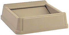 Rubbermaid - Square Lid for Use with 35 & 50 Gal Square Trash Cans - Beige, High-Impact Polystyrene, For Untouchable Trash Cans - Apex Tool & Supply