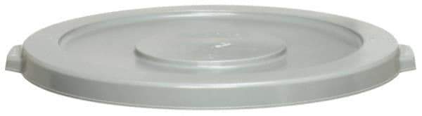 Continental - Round Lid for Use with 44 Gal Round Trash Cans - Gray, Polyethylene, For Huskee Trash Cans - Apex Tool & Supply