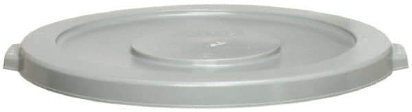 Continental - Round Lid for Use with 32 Gal Round Trash Cans - Gray, Polyethylene, For Huskee Trash Cans - Apex Tool & Supply