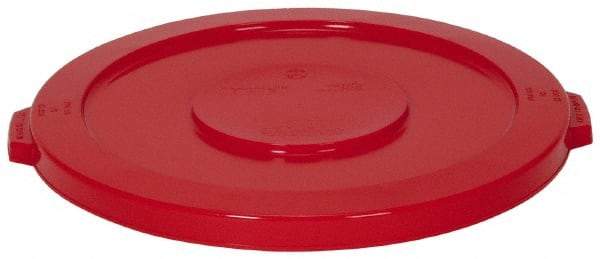 Continental - Round Lid for Use with 32 Gal Round Trash Cans - Red, Polyethylene, For Huskee Trash Cans - Apex Tool & Supply