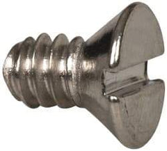 Value Collection - #6-32 UNC, 1/4" OAL Slotted Drive Machine Screw - Flat Head, Grade 316 Stainless Steel, Uncoated, Without Washer - Apex Tool & Supply