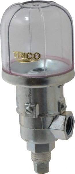 Trico - 1 Outlet, Plastic Bowl, 2 Ounce Constant-Level Oil Reservoir - 1/4 NPT Outlet, 1-15/16" Diam x 4-3/8" High - Apex Tool & Supply