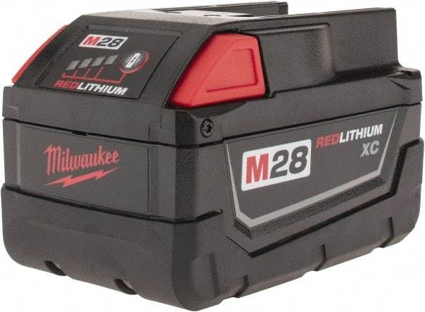 Milwaukee Tool - 28 Volt Lithium-Ion Power Tool Battery - 3 Ahr Capacity, 1 hr Charge Time, Series M28 - Apex Tool & Supply