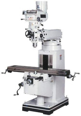 Vectrax - 10" Table Width x 54" Table Length, Variable Speed Pulley Control, 3 Phase Knee Milling Machine - R8 Spindle Taper, 5 hp - Apex Tool & Supply