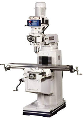 Vectrax - 9" Table Width x 49" Table Length, Electronic Variable Speed Control, 3 Phase Knee Milling Machine - R8 Spindle Taper, 3 hp - Apex Tool & Supply