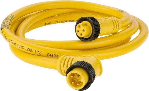 Brad Harrison - 10 Amp, Female 90° to Male 90° Cordset Sensor and Receptacle - 600 VAC/VDC, 6 Ft. Long Cable, IP68 Ingress Rating - Apex Tool & Supply