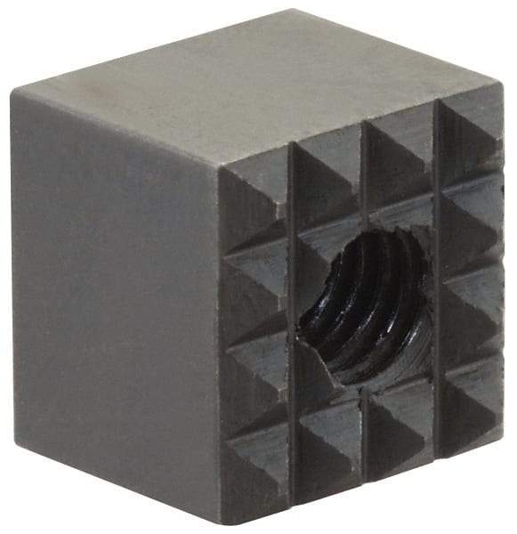 Fairlane - 3/8" Square, 10-32 Thread, 3/8" High, Extra Fine Tooth Grade, Diamond Serration, High Speed Steel, Square Positioning Gripper - 0.03 x 45A° Chamfer, Black Oxide Finish - Apex Tool & Supply