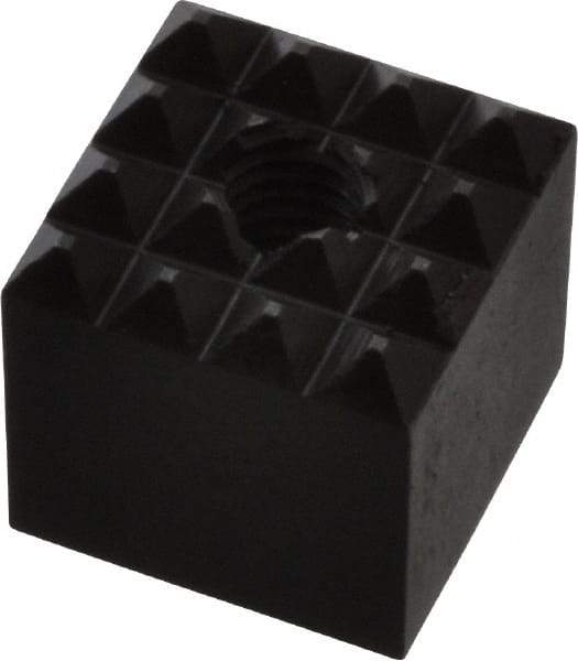 Fairlane - 1/2" Square, 10-32 Thread, 1/2" High, Fine Tooth Grade, Diamond Serration, High Speed Steel, Square Positioning Gripper - 0.03 x 45A° Chamfer, Black Oxide Finish - Apex Tool & Supply