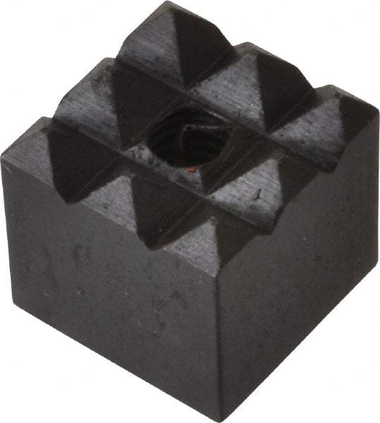 Fairlane - 1/2" Square, 10-32 Thread, 1/2" High, Coarse Tooth Grade, Diamond Serration, High Speed Steel, Square Positioning Gripper - 0.03 x 45A° Chamfer, Black Oxide Finish - Apex Tool & Supply