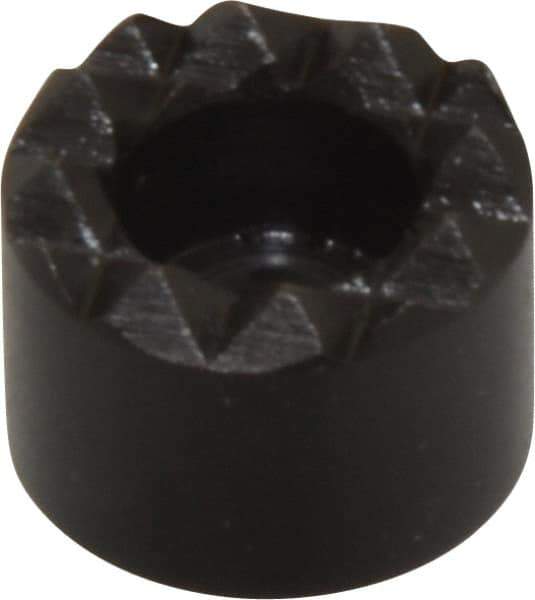 Fairlane - 1/2" Diam, 3/8" High, No. 8 C Bore SHCS, Counterbored, Fine Tooth Grade Diamond Serration Tooth Pattern, High Speed Steel, Round Positioning Gripper - Black Oxide Coated - Apex Tool & Supply