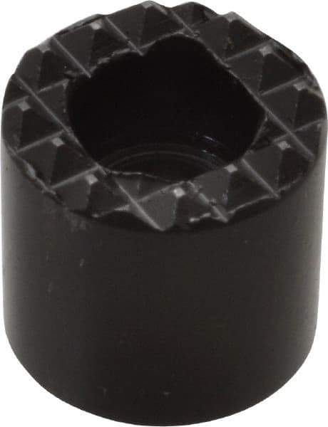 Fairlane - 1/2" Diam, 1/2" High, No. 8 C Bore SHCS, Counterbored, Extra Fine Tooth Grade Diamond Serration Tooth Pattern, High Speed Steel, Round Positioning Gripper - Black Oxide Coated - Apex Tool & Supply