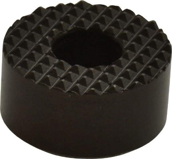 Fairlane - 1" Diam, 1/2" High, 1/4 C Bore SHCS, Counterbored, Extra Fine Tooth Grade Diamond Serration Tooth Pattern, High Speed Steel, Round Positioning Gripper - Black Oxide Coated - Apex Tool & Supply