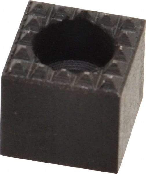 Fairlane - 1/2" Square, 1/2" High, #10 C Bore SHCS Size, Extra Fine Tooth Grade, Diamond Serration, High Speed Steel, Square Positioning Gripper - 0.03 x 45A° Chamfer, 1/4" Counterbore Depth, Black Oxide Finish - Apex Tool & Supply